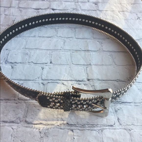 FAUX SKIN PRINT WITH RHINESTONES GREY BELT - Picture 9 of 13